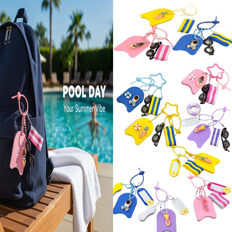 Swimming Kickboard - Breloczek EVA z motywem pływackim, zawierający