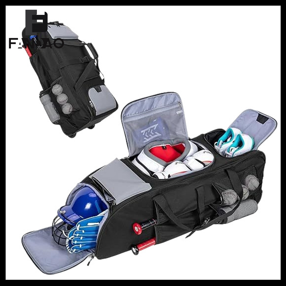 Sports Equipment Bag With Wheels - Torba taktyczna na baseball, duża pojemność,