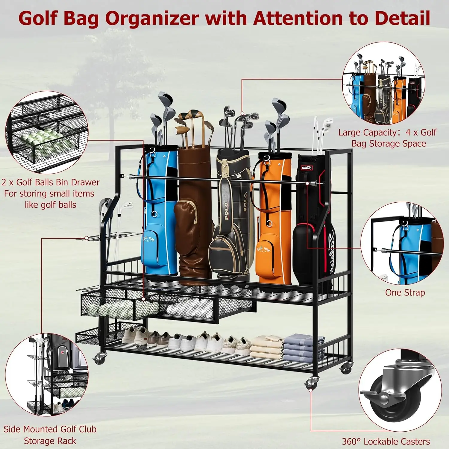 Wielofunkcyjny regał na torby  – Sports Equipment Bag With Wheels recenzja i cena